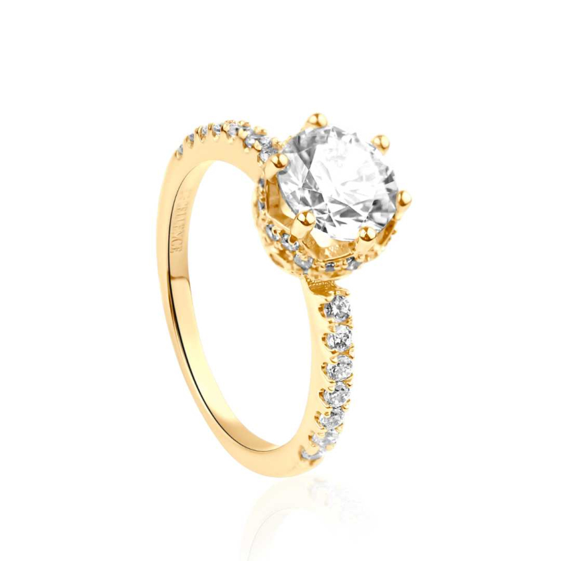 Solitaire Excellence Plaqué Or 18K 3Mic