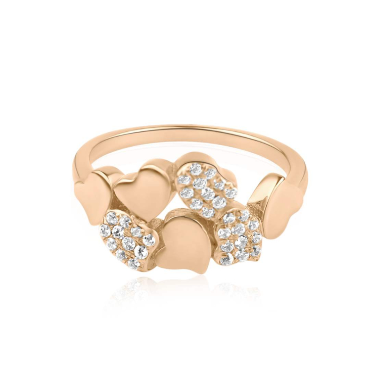 Bague multi cœurs Excellence Argent 925 Rh