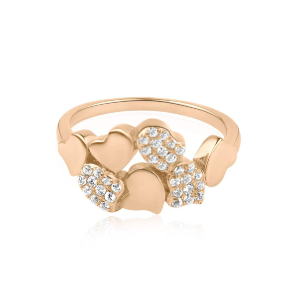 Bague multi cœurs Excellence Argent 925 Rh