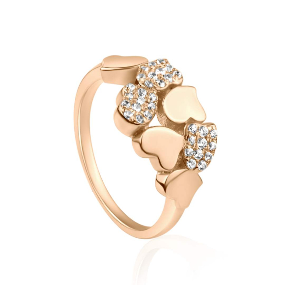 Bague multi cœurs Excellence Argent 925 Rh