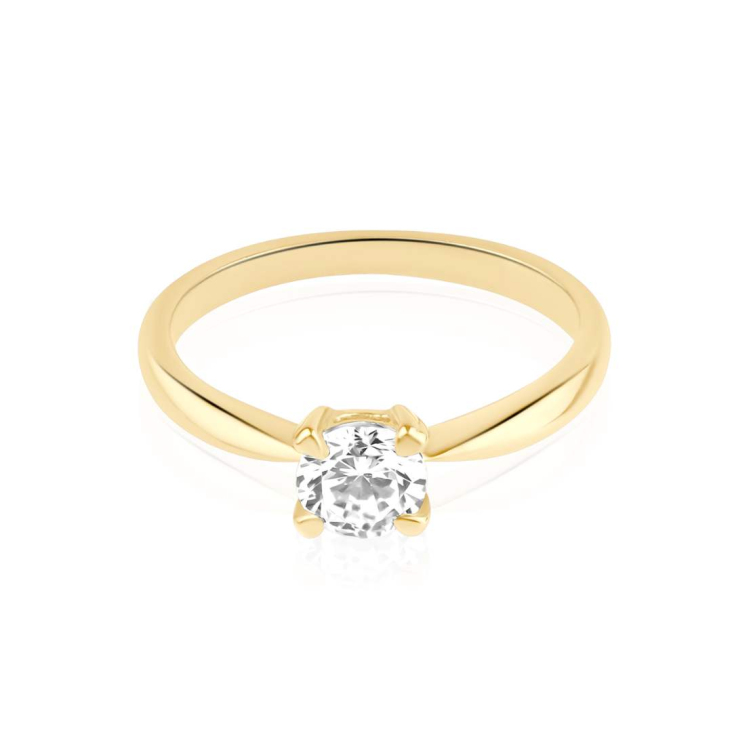 Solitaire Excellence Plaqué Or 18K 3Mic