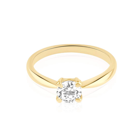 Solitaire Excellence Plaqué Or 18K 3Mic