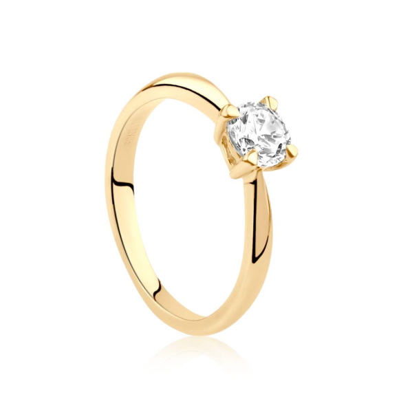 Solitaire Excellence Plaqué Or 18K 3Mic