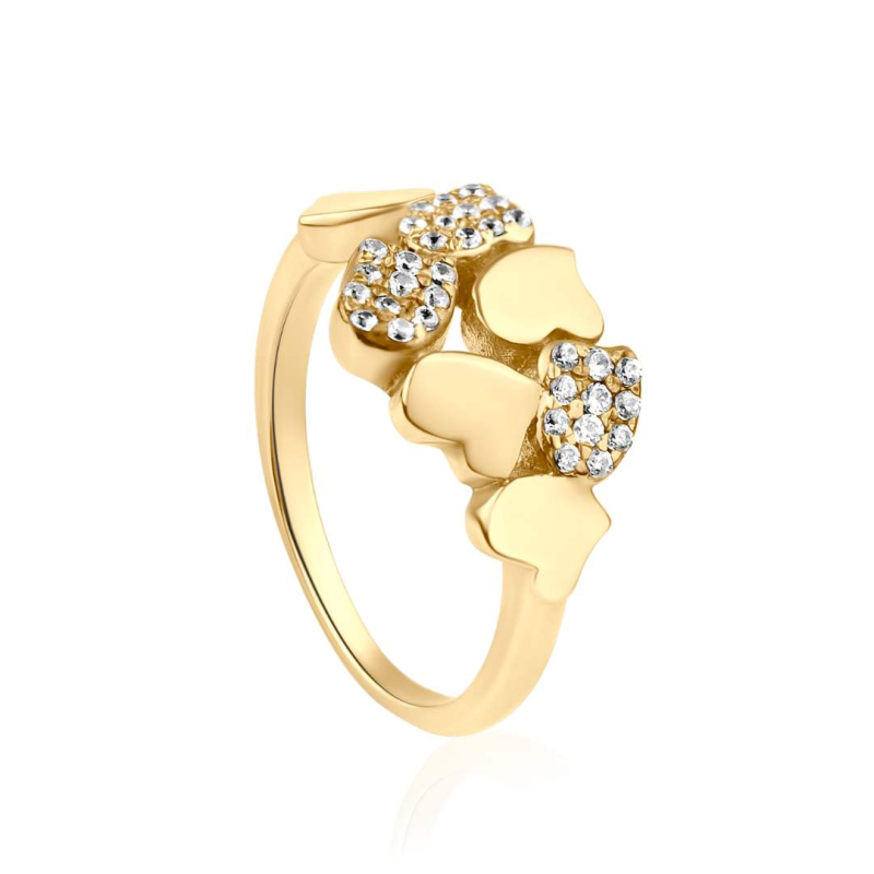 Bague multi cœurs Excellence Plaqué...