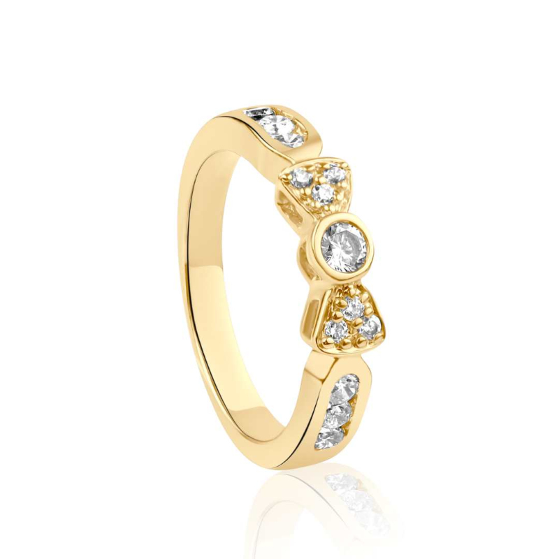 Bague Nœud Excellence Plaqué Or 18K 3Mic