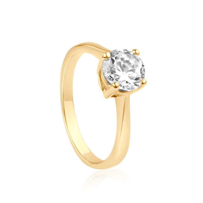 Solitaire Excellence Plaqué Or 18K 3Mic
