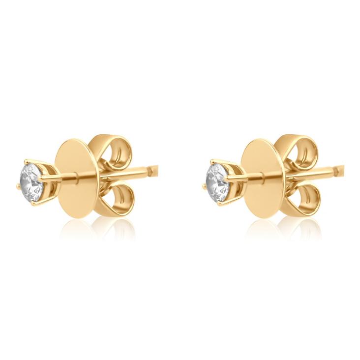 Puces d'oreilles solitaire Excellence en Or jaune 750/1000 & Diamants