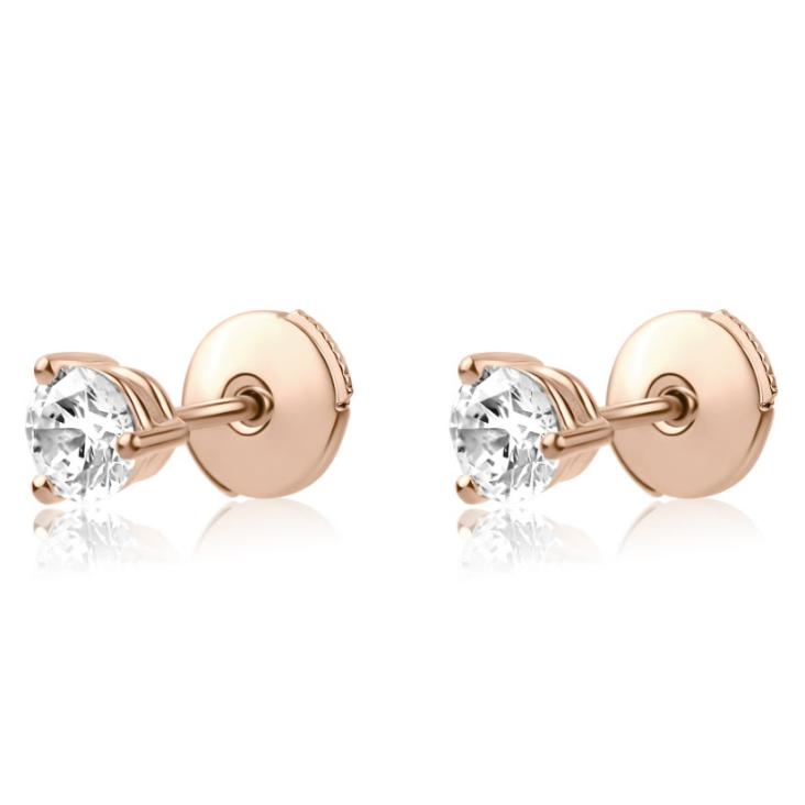 Puces d'oreilles Excellence Argent 925 R.Gold
