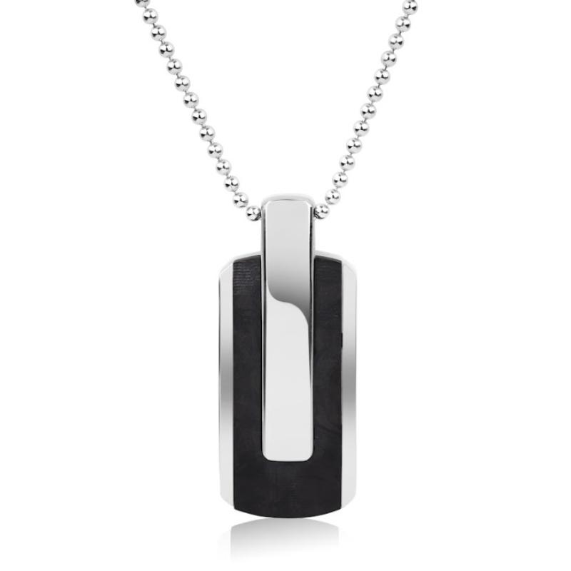 Pendentif Excellence Acier 316L & carbone