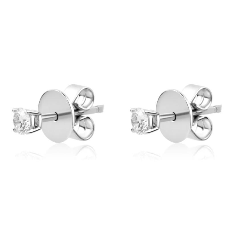 Puces d'oreilles solitaire Excellence en Or gris 750/1000 & Diamants