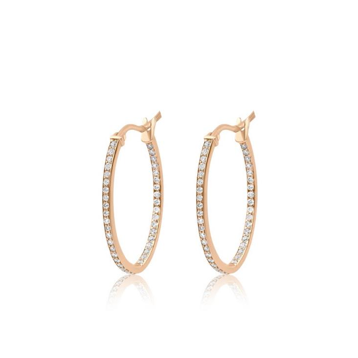 Créoles Excellence Or rose 750/1000 & Diamants