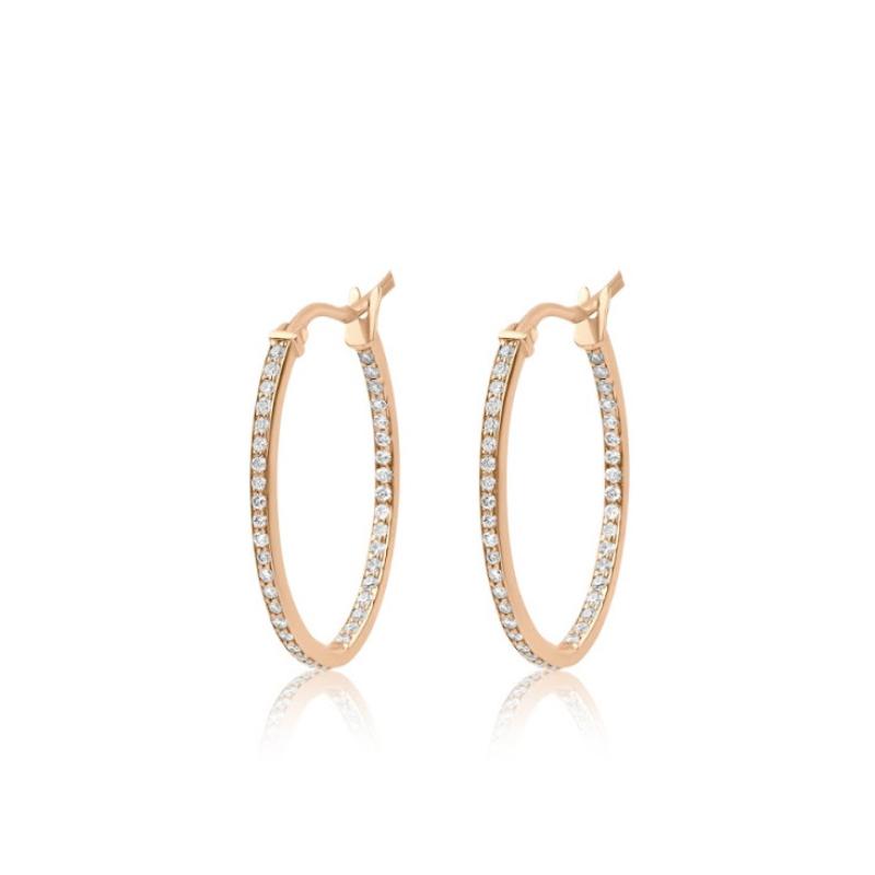Créoles Excellence Or rose 750/1000 & Diamants