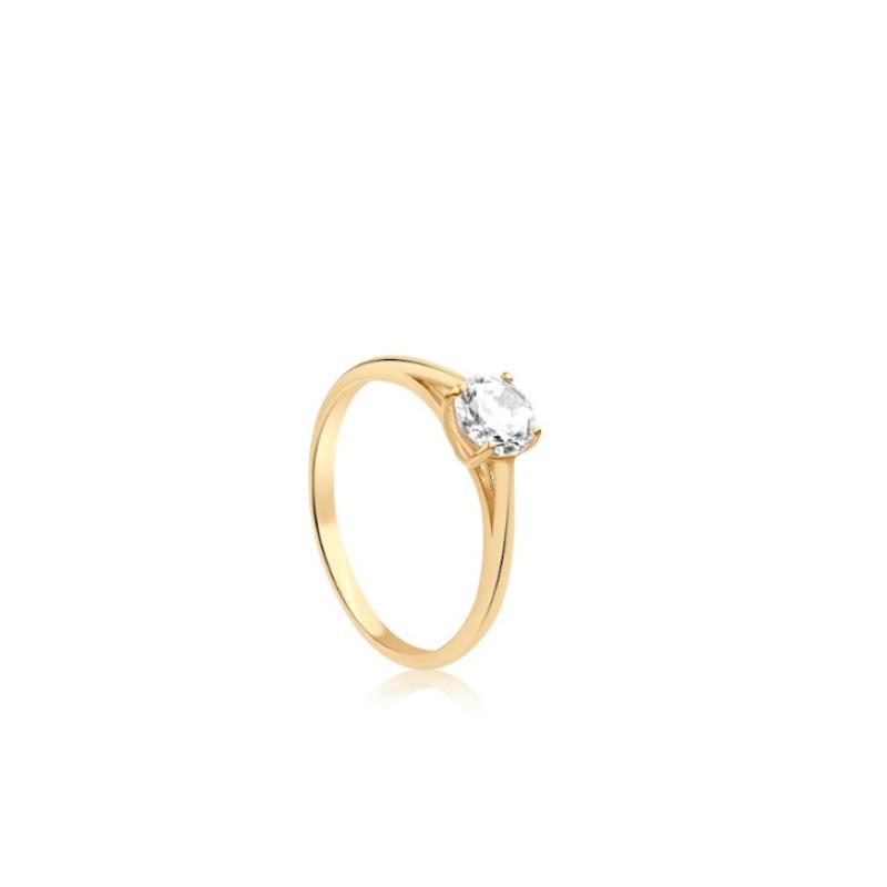 Solitaire Excellence Plaqué Or 18K 3Mic