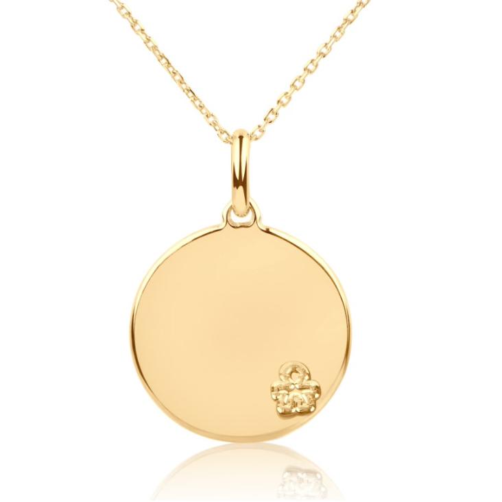 Pendentif médaillon Excellence plaqué Or 18K 3Mic