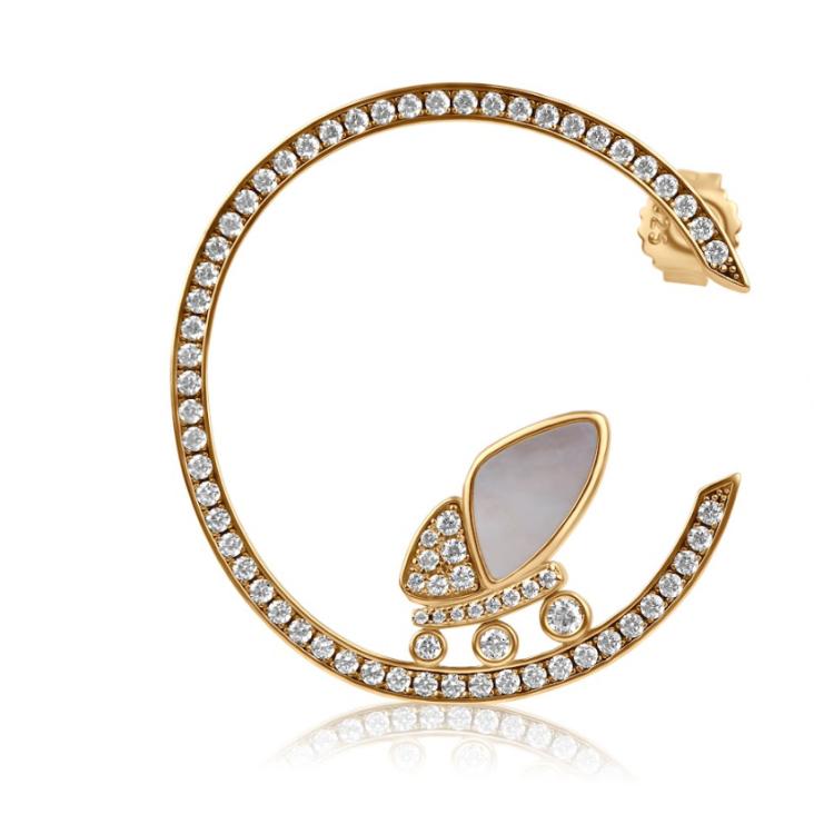 Créole Papillon Excellence Plaqué Or 18K 3Mic & MOP