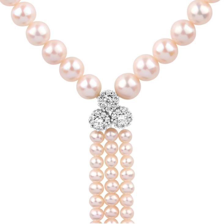Collier Excellence Perles D'eau Douce 8-8.5 & Argent 925Rh