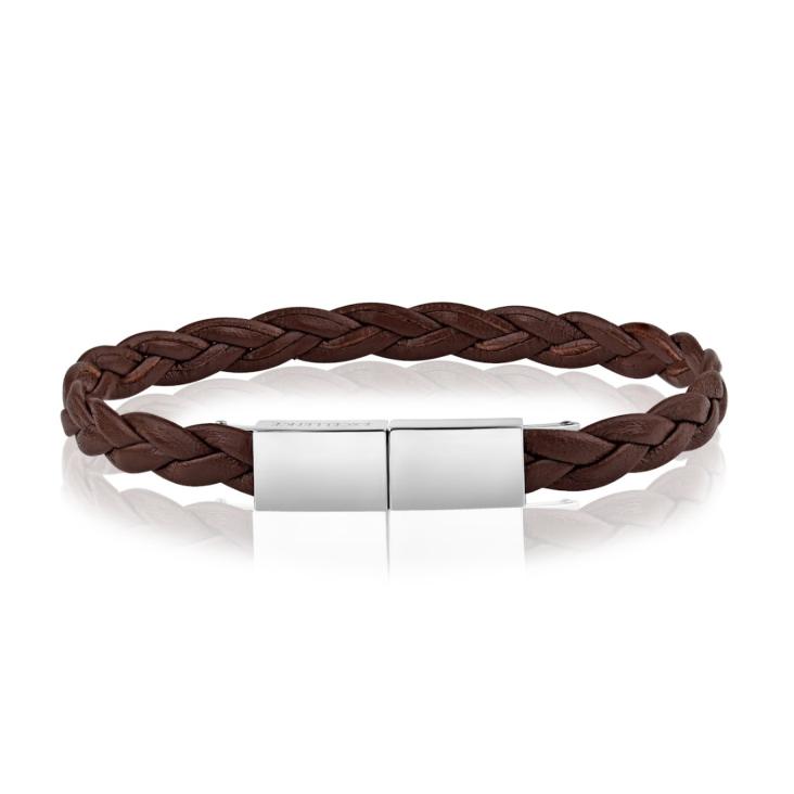 Bracelet Cuir Tressé Excellence sur fermoir Acier 316L