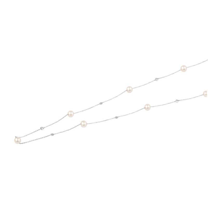 Sautoir Excellence Argent Rh & Perle D'eau Douce 8-8.5