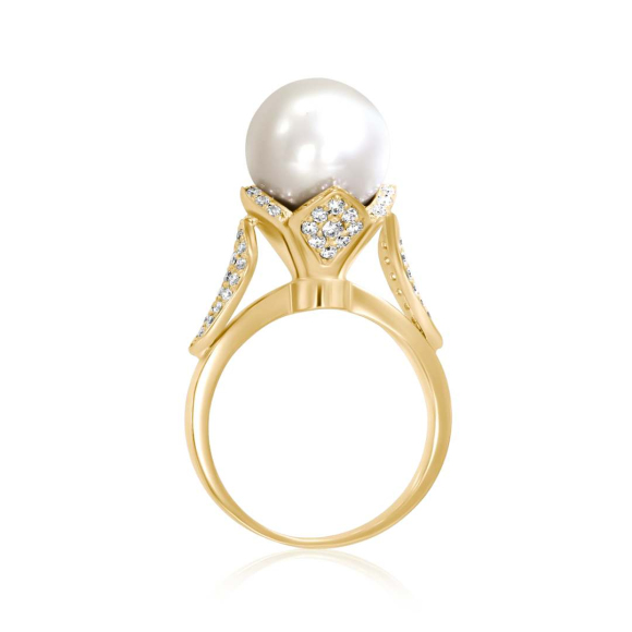 Bague Flower Excellence Or jaune 750/1000, FWP & Diamants