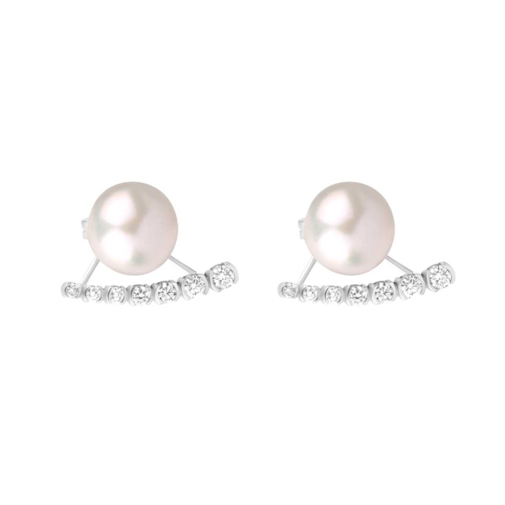 Boucles Excellence Or gris 750/1000 & Diamant