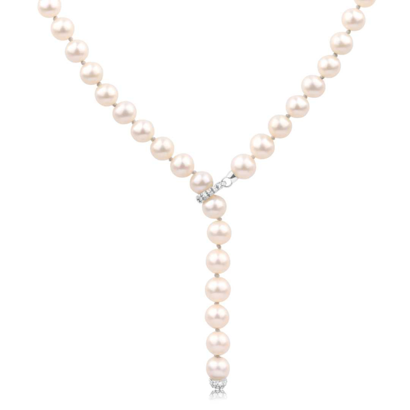 Collier Cravate Excellence Perles D'eau Douce Or 18K 750/1000