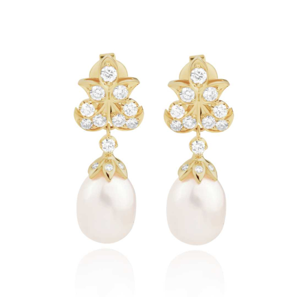 Boucles Excellence Or jaune 750/1000, Diamants & FWP