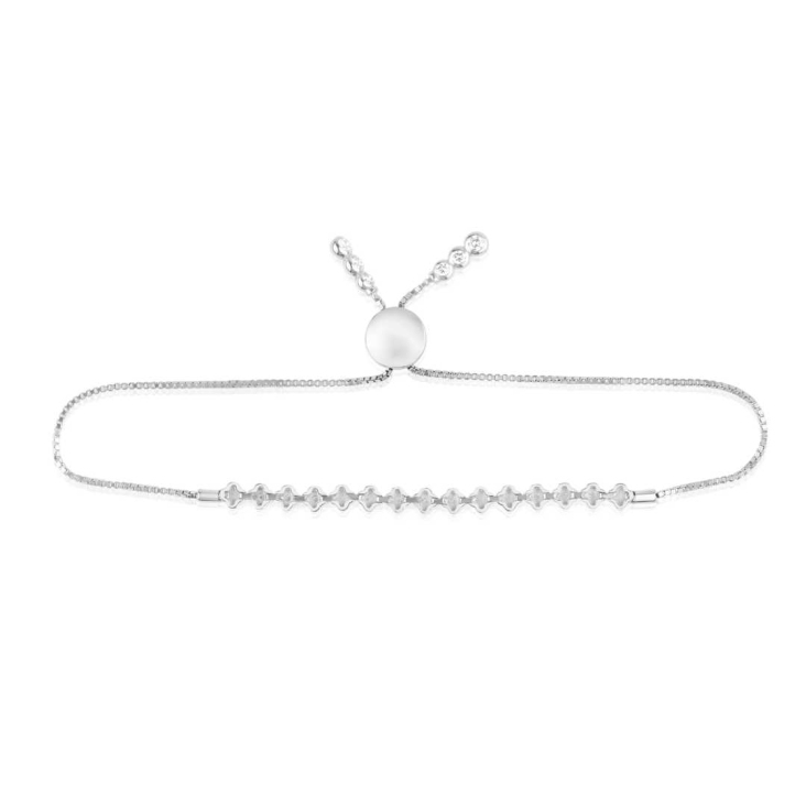 Gourmette Excellence Or gris 750/1000 & Diamants