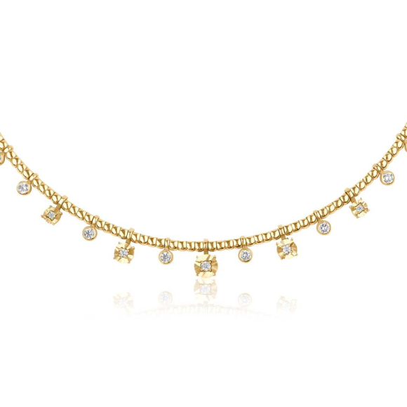 Choker Excellence Or jaune 750/1000 & Diamants