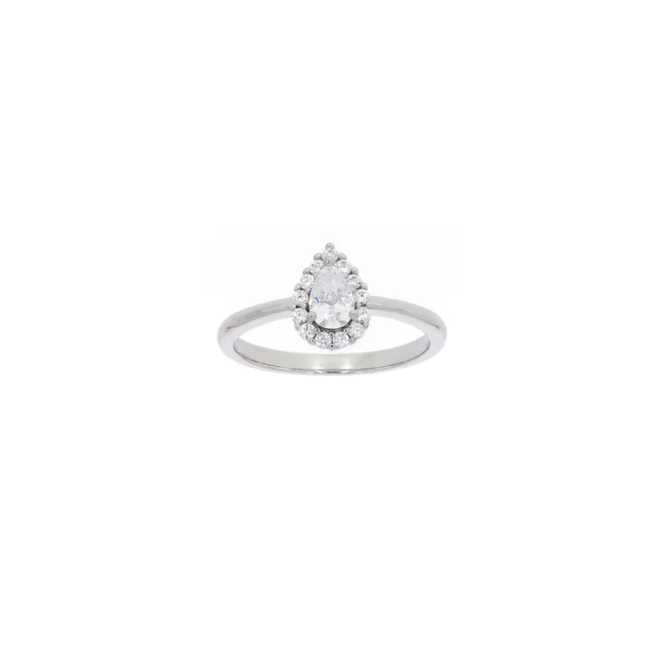 Bague Poire Excellence Argent 925 RH